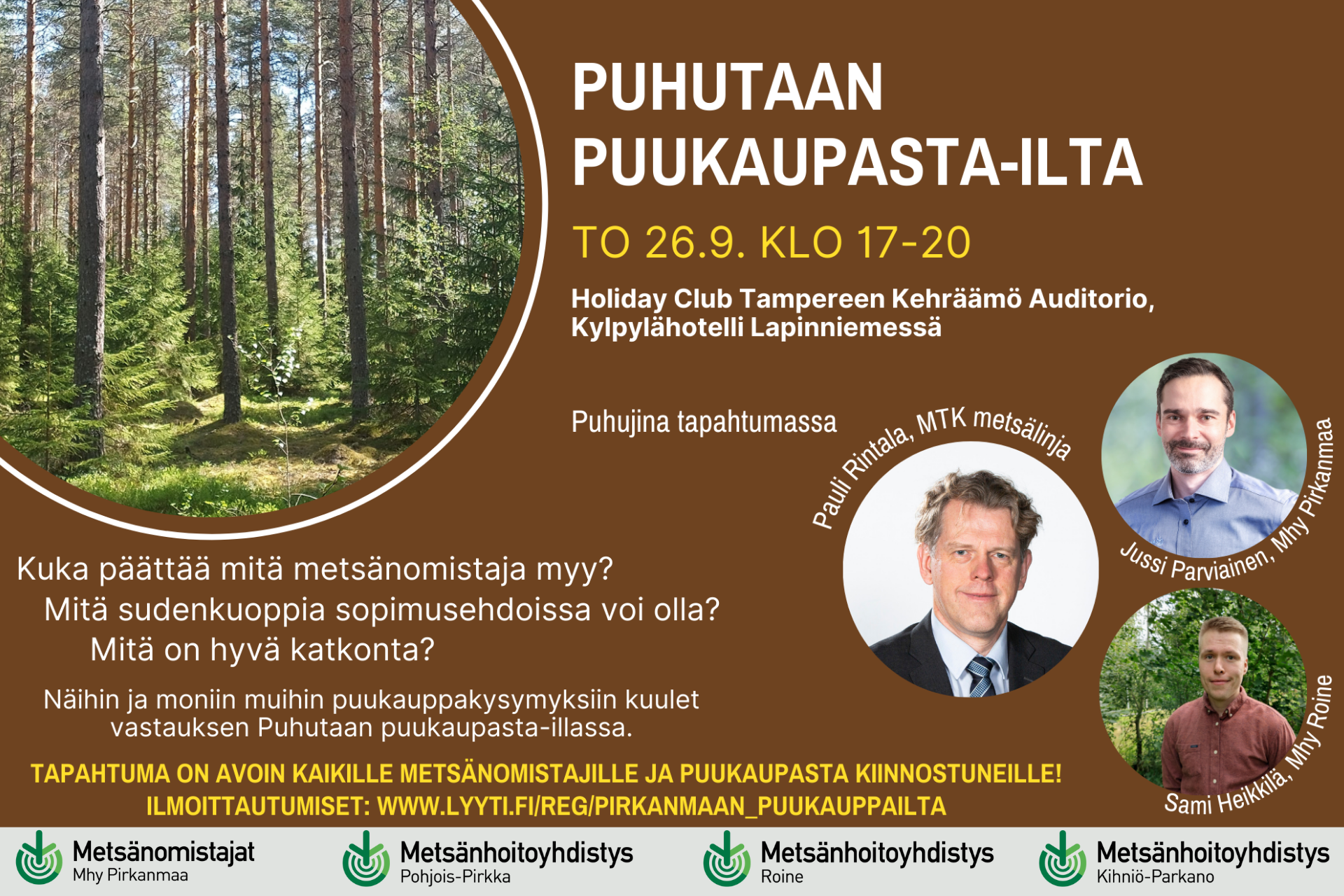 Puhutaan puukaupasta -ilta 26.9. Tampereella